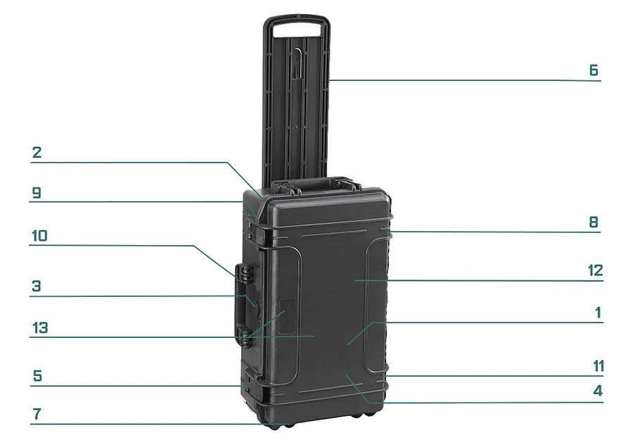 RoseCase ProSecure RCPS 290/2 TR numbered feature diagram