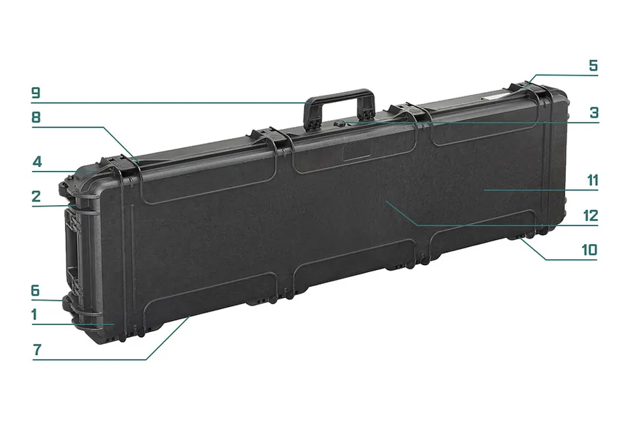 RoseCase ProSecure RCPS 370 L/1 numbered feature diagram