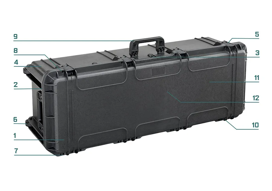 RoseCase ProSecure RCPS 370 L/2 numbered feature diagram